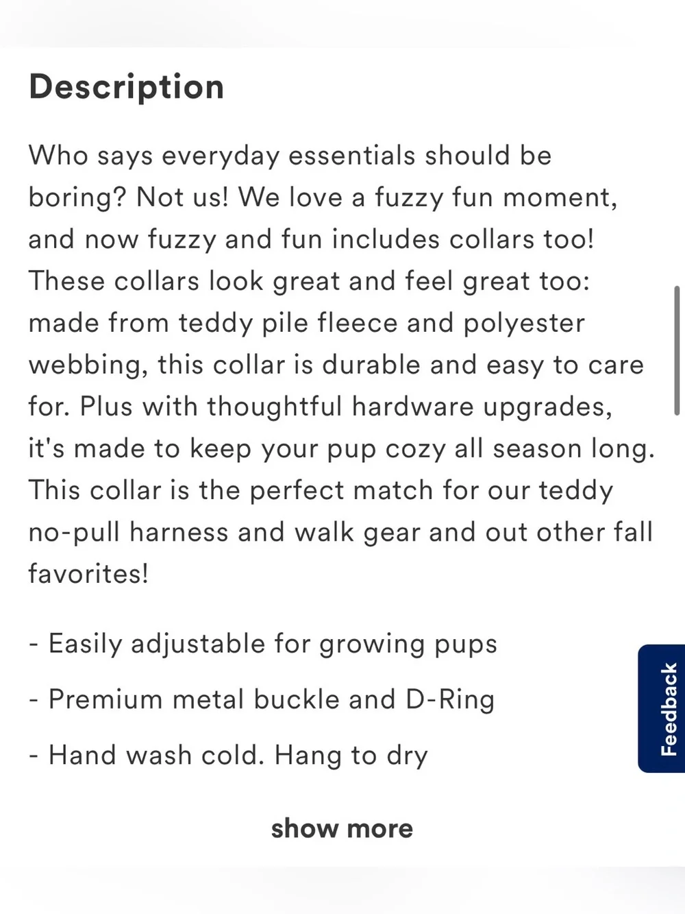Lucy & Co. The Cinnamon Teddy Dog Collar, Medium
